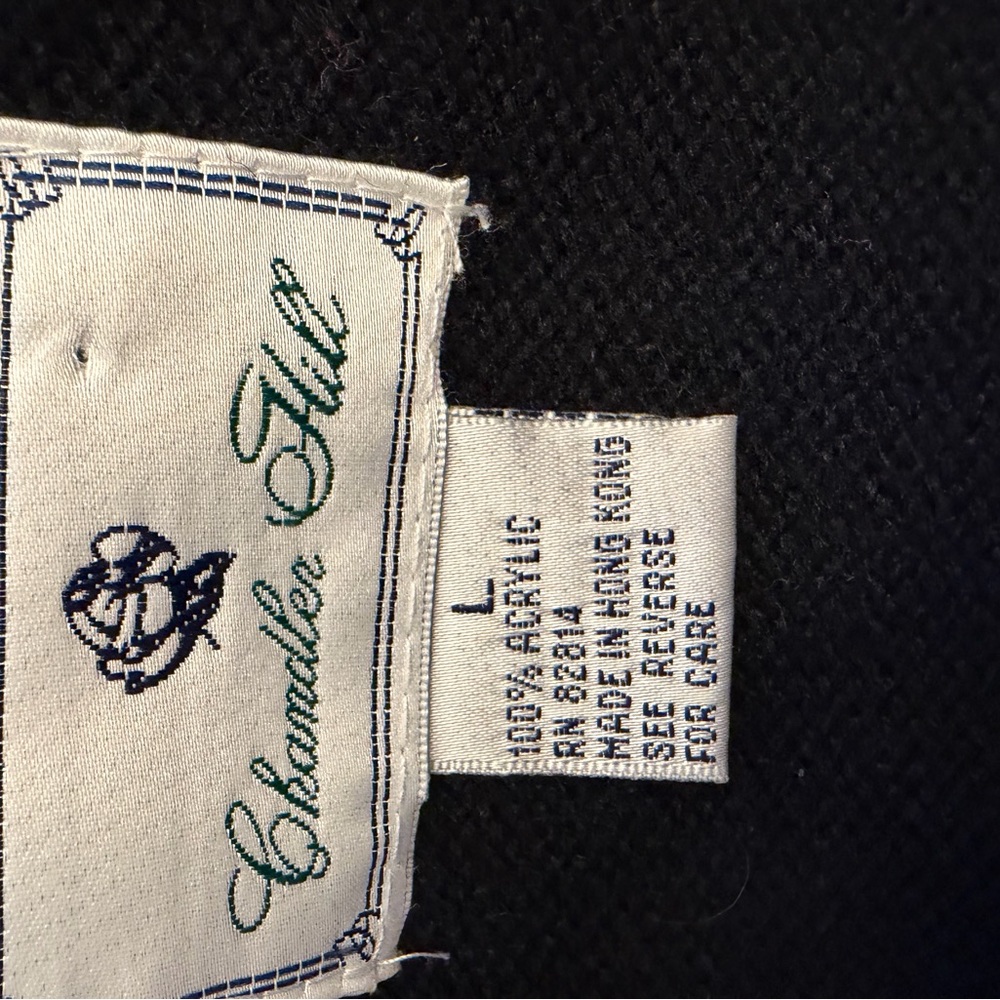 Chandler Hill  Black and Tan Argyle V-Neck vintage Sweater Vest. Gold buttons. L - Picture 5 of 5